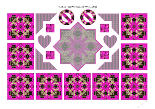 Photoflowers Teabag Topper and Accessories Sheet - bright pink