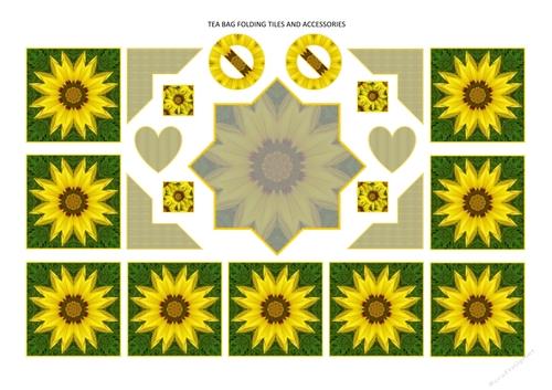 Photoflowers Teabag Topper and Accessories Sheet - sunshine yellow