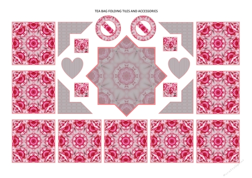 Photoflowers Teabag Topper and Accessories Sheet - pink rose