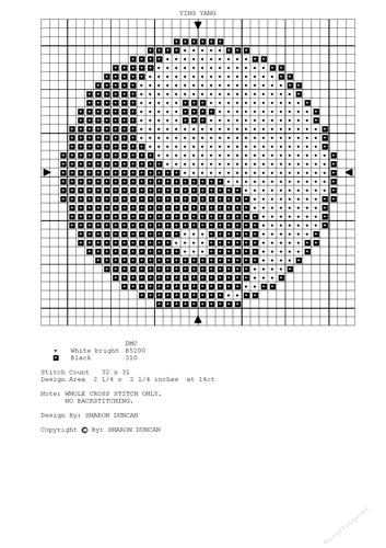 CROSS STITCH FOR CARDS MINI CHART - YING YANG