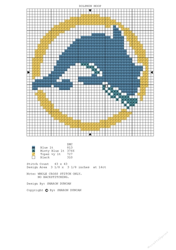 CROSS STITCH FOR CARDS MINI CHART - DOLPHIN