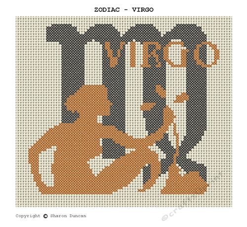 Star Sign Zodiac Cross Stitch Chart - Virgo