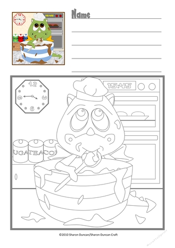 Dragon Dayz Copy Colouring Page for Kids - Bake a Cake