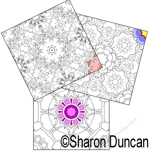 Mandala Patterns to colour - Set of 3 large squares