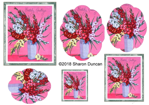Vintage Floral Stacker - A4 - Birthday Greetings