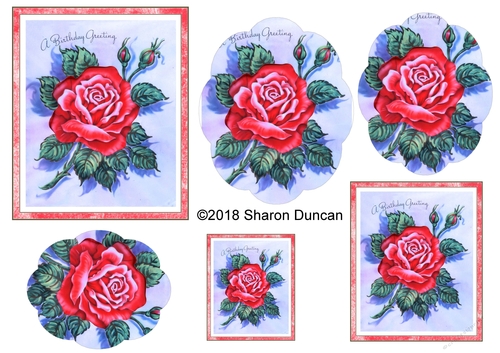 Vintage Floral Stacker - A4 - A Birthday Greeting