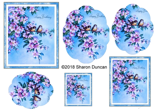 Vintage Floral Stacker - A4 - Happy Birthday