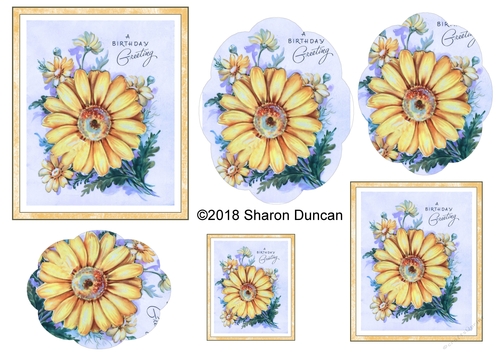 Vintage Floral Stacker - A4 - A Birthday Greeting