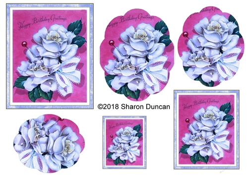 Vintage Floral Stacker - A4 - Happy Birthday Greetings
