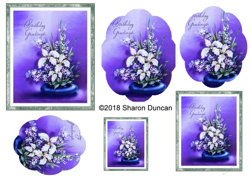 Vintage Floral Stacker - A4 - Birthday Greetings