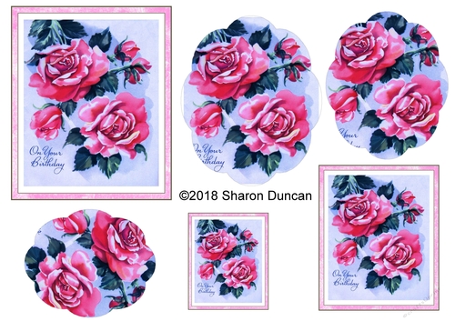 Vintage Floral Stacker - A4 - On Your Birthday