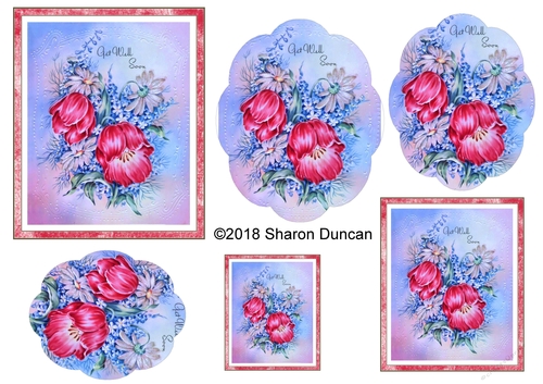 Vintage Floral Stacker - A4 - Get Well Soon