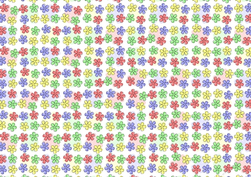 Sketchy Retro Flowers - Spring tones