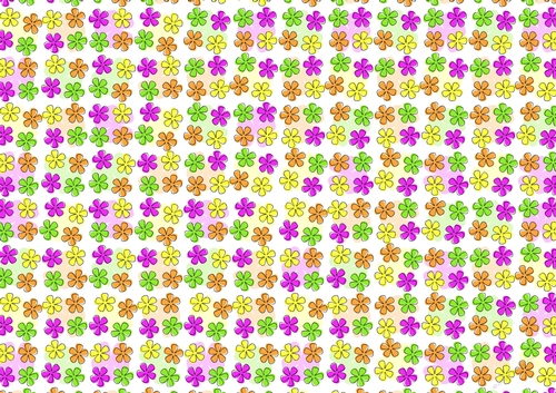 Sketchy Retro Flowers - Summer tones