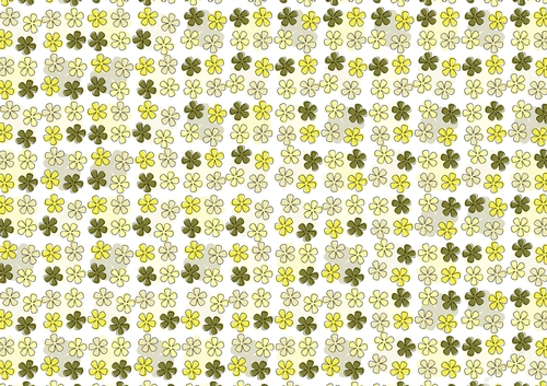Sketchy Retro Flowers - Yellow tones