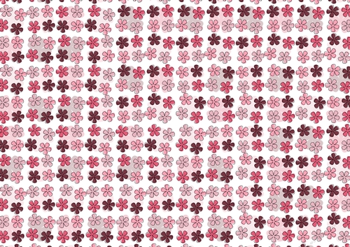 Sketchy Retro Flowers - Pink tones