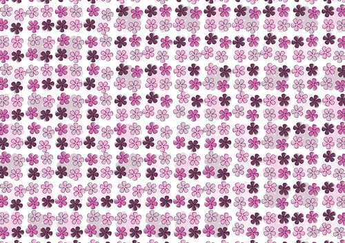 Sketchy Retro Flowers - Cerise tones