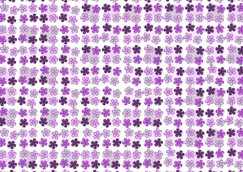 Sketchy Retro Flowers - Purple tones