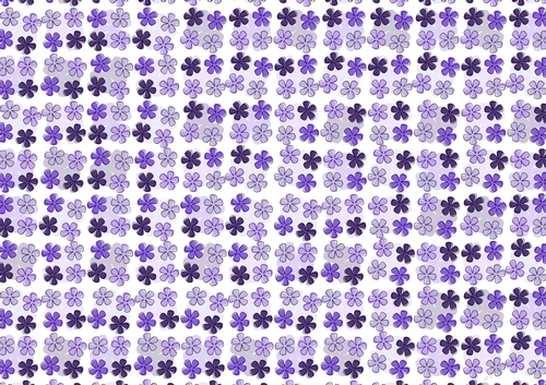 Sketchy Retro Flowers - Lilac tones