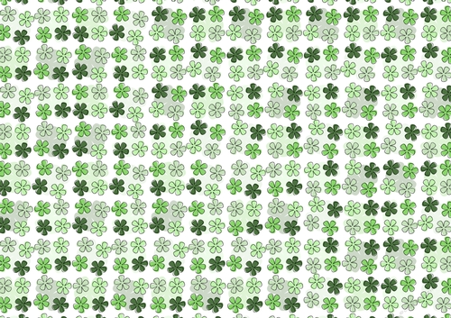 Sketchy Retro Flowers - Green tones
