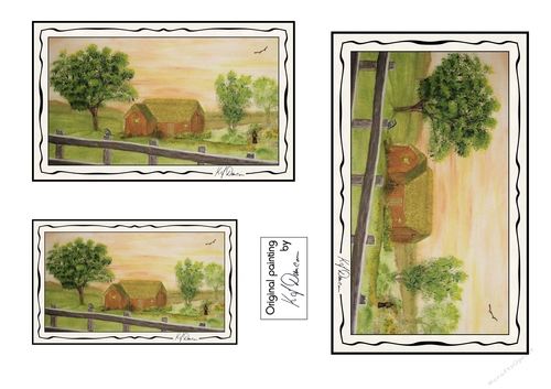 Down On The Farm Painted Topper - Outbuilding