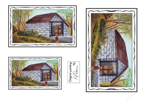 Down On The Farm Painted Topper - Hay Barn