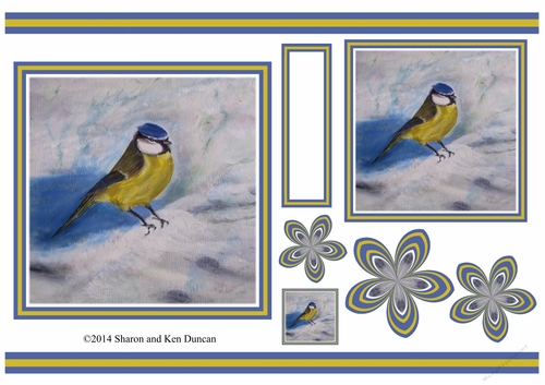 Painted Bird Toppers by Ken Duncan - Blue Tit