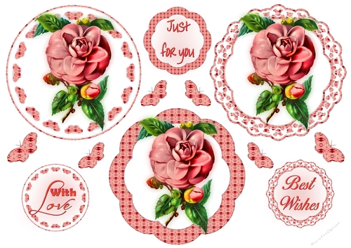 Floral Topper Sheets with Embellishments - Begonia