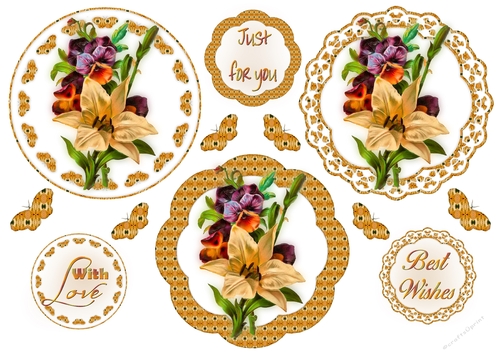 Floral Topper Sheets with Embellishments - Bouquet