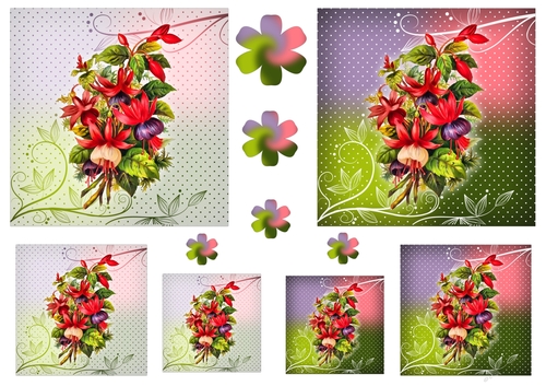 Floral Topper Sheets with Embellishments - Fuchsia Red