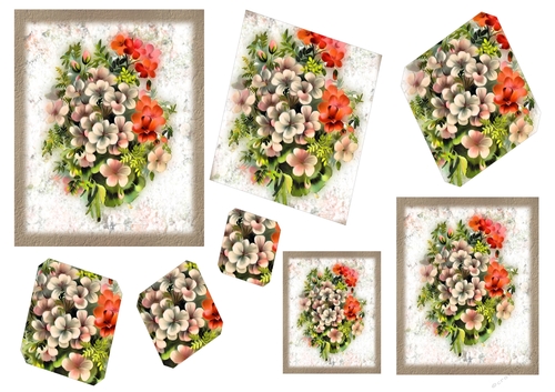 Floral Topper Sheets with Embellishments - Floral Spray