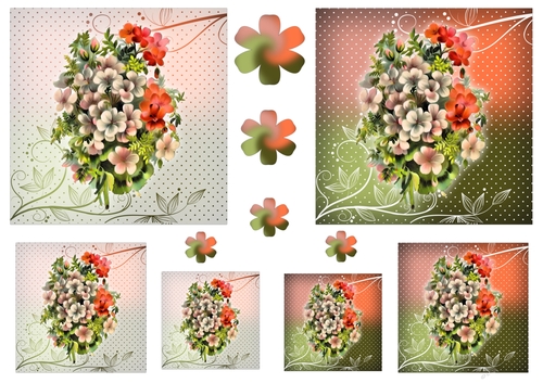 Floral Topper Sheets with Embellishments - Floral Spray