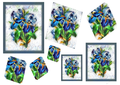 Floral Topper Sheets with Embellishments - Iris