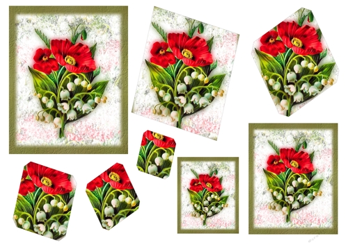Floral Topper Sheets with Embellishments - Poppy