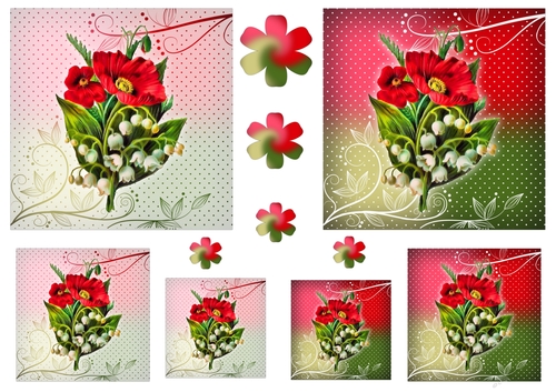 Floral Topper Sheets with Embellishments - Poppy