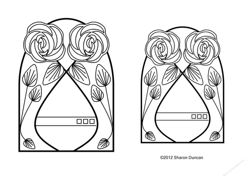 NOUVEAU ROSE TOPPER COLOURING SHEET - Rose Vase