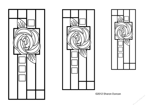 NOUVEAU ROSE TOPPER COLOURING SHEET - Long Rose Topper
