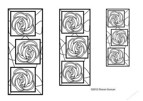 NOUVEAU ROSE TOPPER COLOURING SHEET - Trio Rose Topper