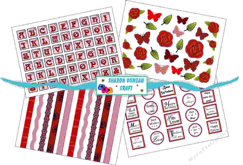 NOUVEAU ROSE ACCESSORIES KIT - 4 PAGES - red