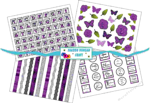 NOUVEAU ROSE ACCESSORIES KIT - 4 PAGES - purple