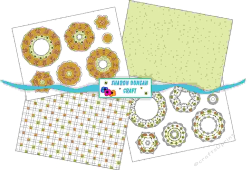 NOUVEAU ROSE MANDALA KIT - 4 PAGES - yellow