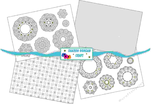 NOUVEAU ROSE MANDALA KIT - 4 PAGES - white
