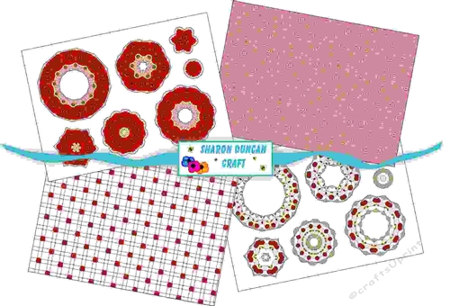 NOUVEAU ROSE MANDALA KIT - 4 PAGES - red