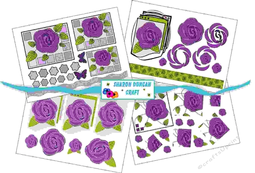 NOUVEAU ROSE TOPPER KIT - 4 PAGES - purple