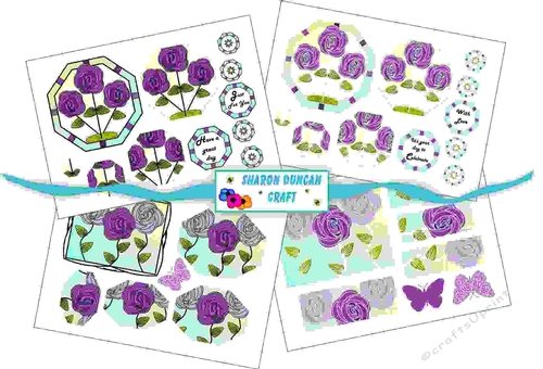 NOUVEAU ROSE STACKER KIT - 4 PAGES - purple