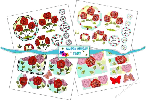 NOUVEAU ROSE STACKER KIT - 4 PAGES - red