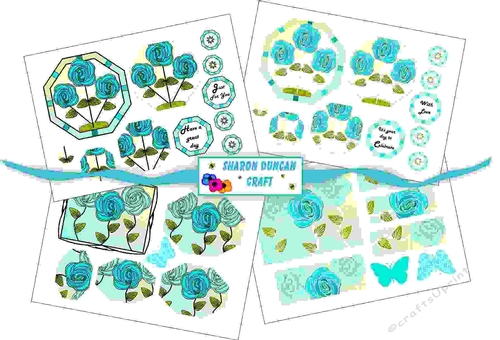 NOUVEAU ROSE STACKER KIT - 4 PAGES - turquoise