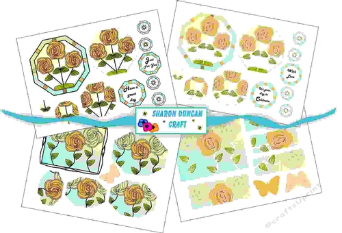 NOUVEAU ROSE STACKER KIT - 4 PAGES - yellow
