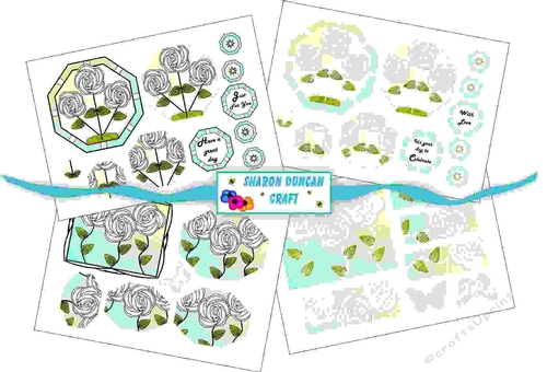 NOUVEAU ROSE STACKER KIT - 4 PAGES - white