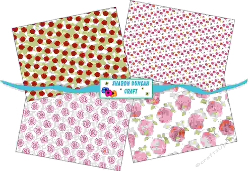NOUVEAU ROSE PAPER KIT - 4 PAGES - red